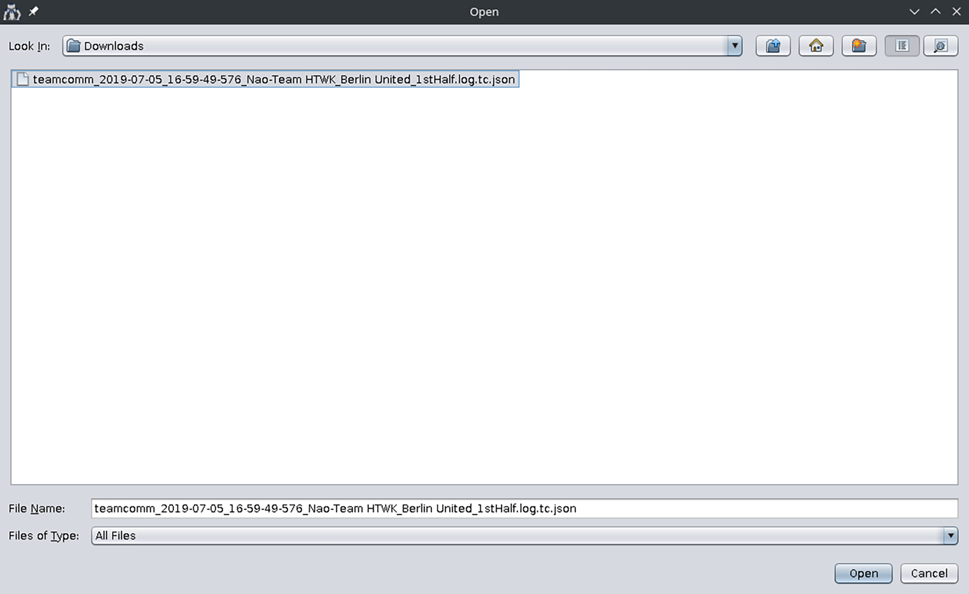 Open a teamcomm log file